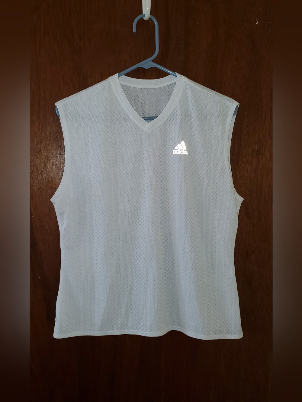 Adidas White Sleeveless Mesh Training Shirt Sz Xl